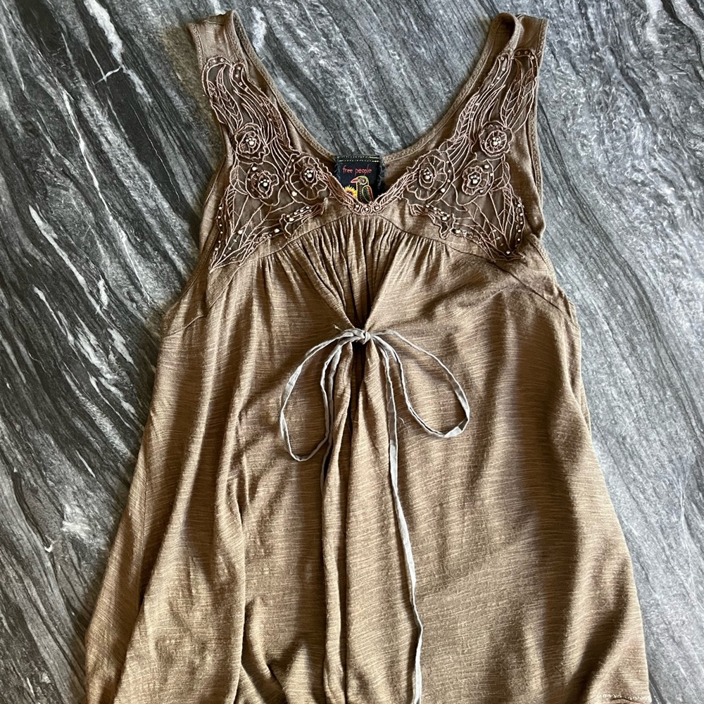 Free People Army Green Olive Tank Top XS